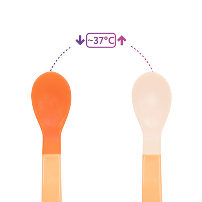 Baboo® lingurite termosensibile 2 buc. Peachy Keen 4+ luni