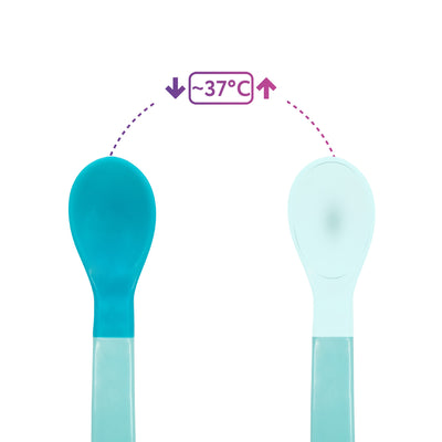 Baboo® hőérzékeny etetőkanál szett (2 db) Lagoon Fiesta 4+ hónapos kortól