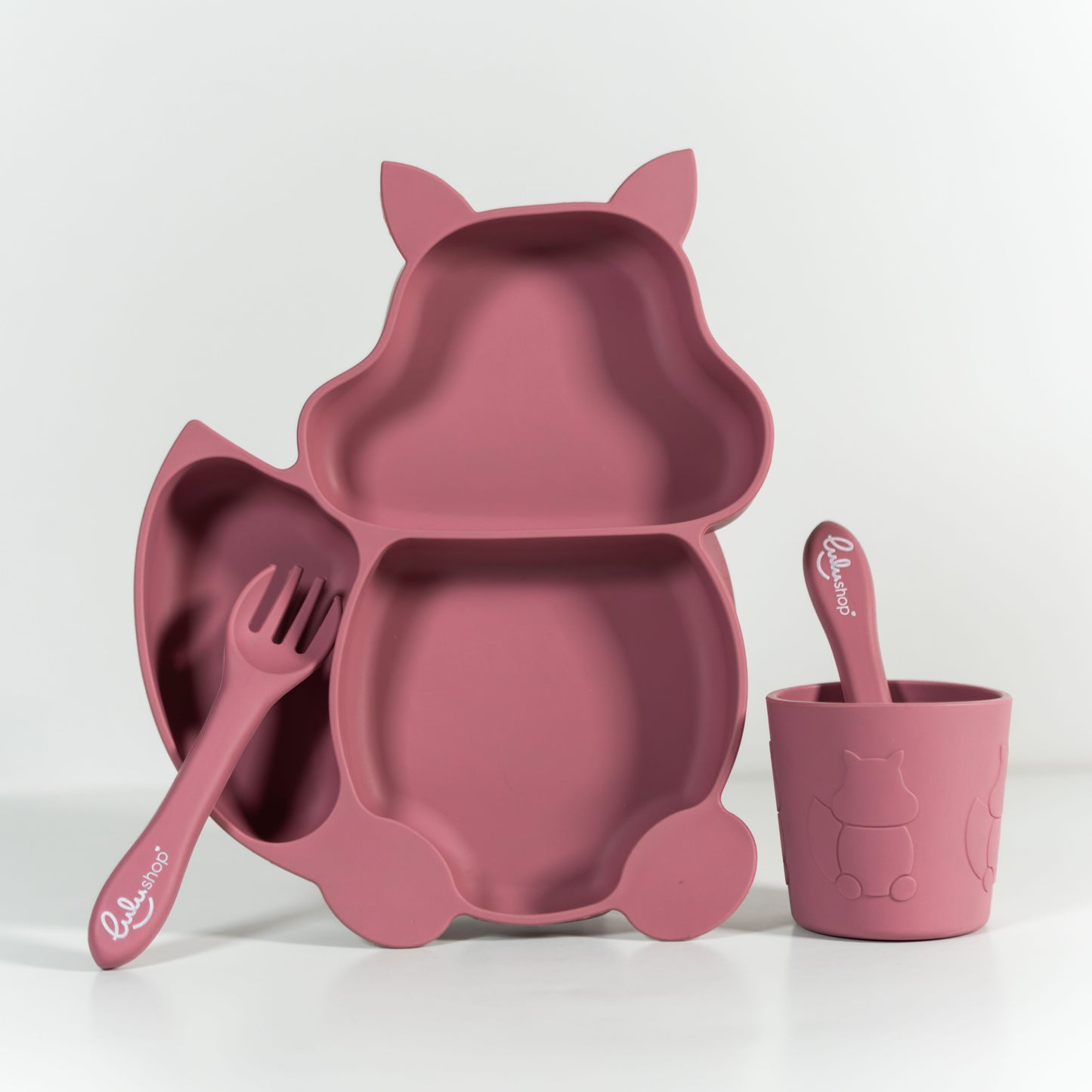 Mókus formájú Étkészlet Hozzátápláláshoz Rózsaszín százszorszép színben