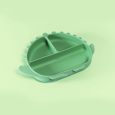 Dínó Formájú Tányér Borsózöld színben