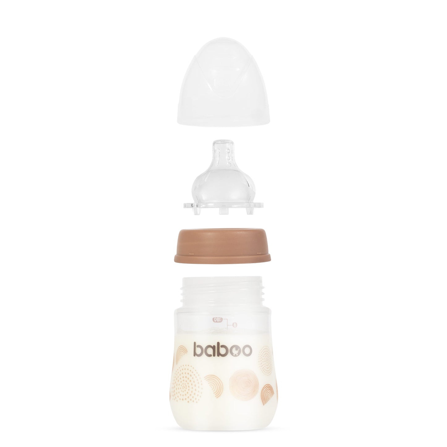 Baboo® antikólikás cumisüveg 180 ml Au Naturale 0+ hónapos kortól
