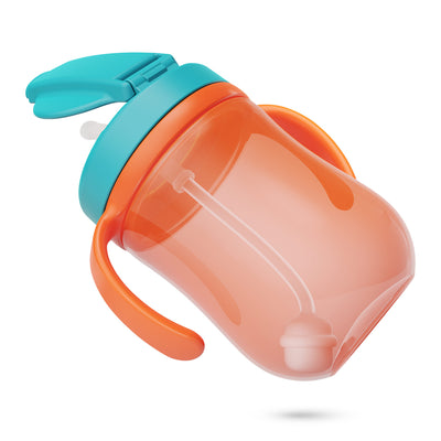 Baboo® szilikon szívószálas itatópohár Sea Life 300 ml 9+ hónapos kortól