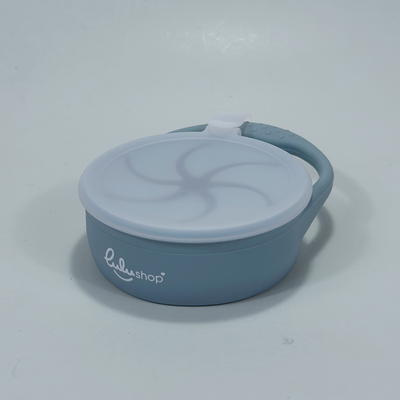 Bögre falatozó fedéllel Márványkék színben