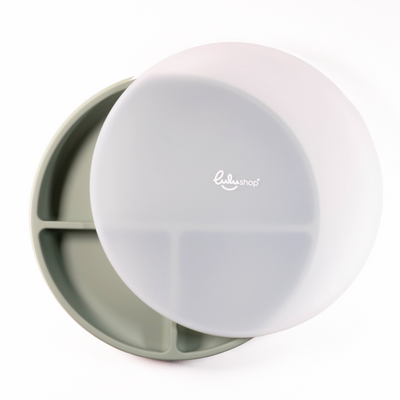 Kapakos Kerek Tányér Hozzátápláláshoz Erdőzöld színben