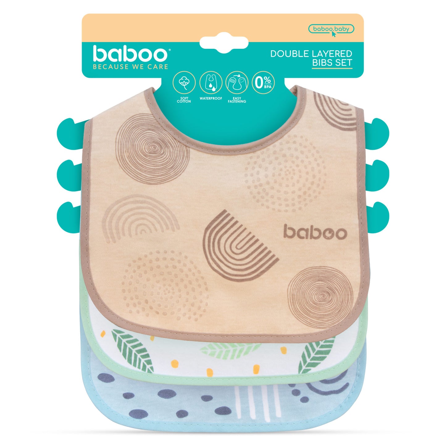 Baboo® kétrétegű vízhatlan előke szett, 3 db, 0 hó+