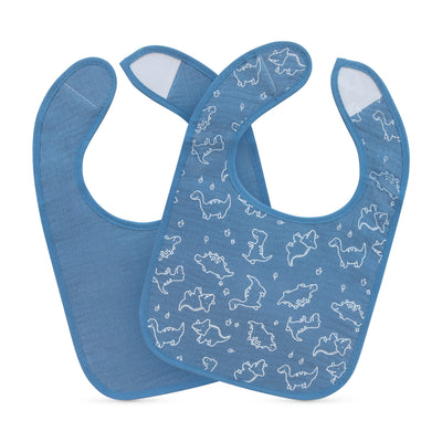 Baboo® muszlin előke dupla réteggel & PEVA 2 db Blue