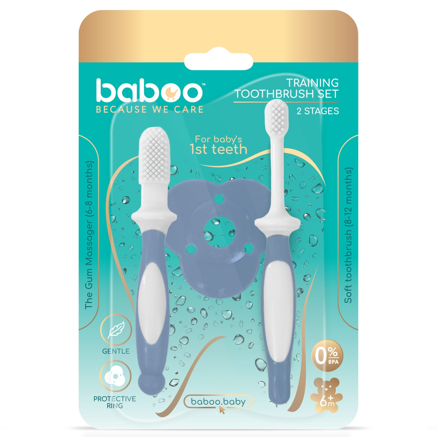 Baboo® fogkefe szett 6+ hónapos kortól Blue Haze