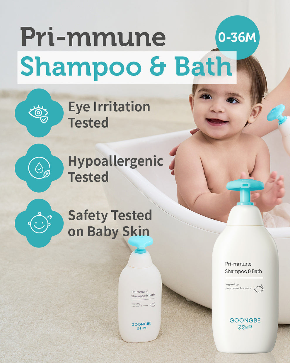 GOONGBE® Baby Gyengéd sampon és fürdető 350 ml