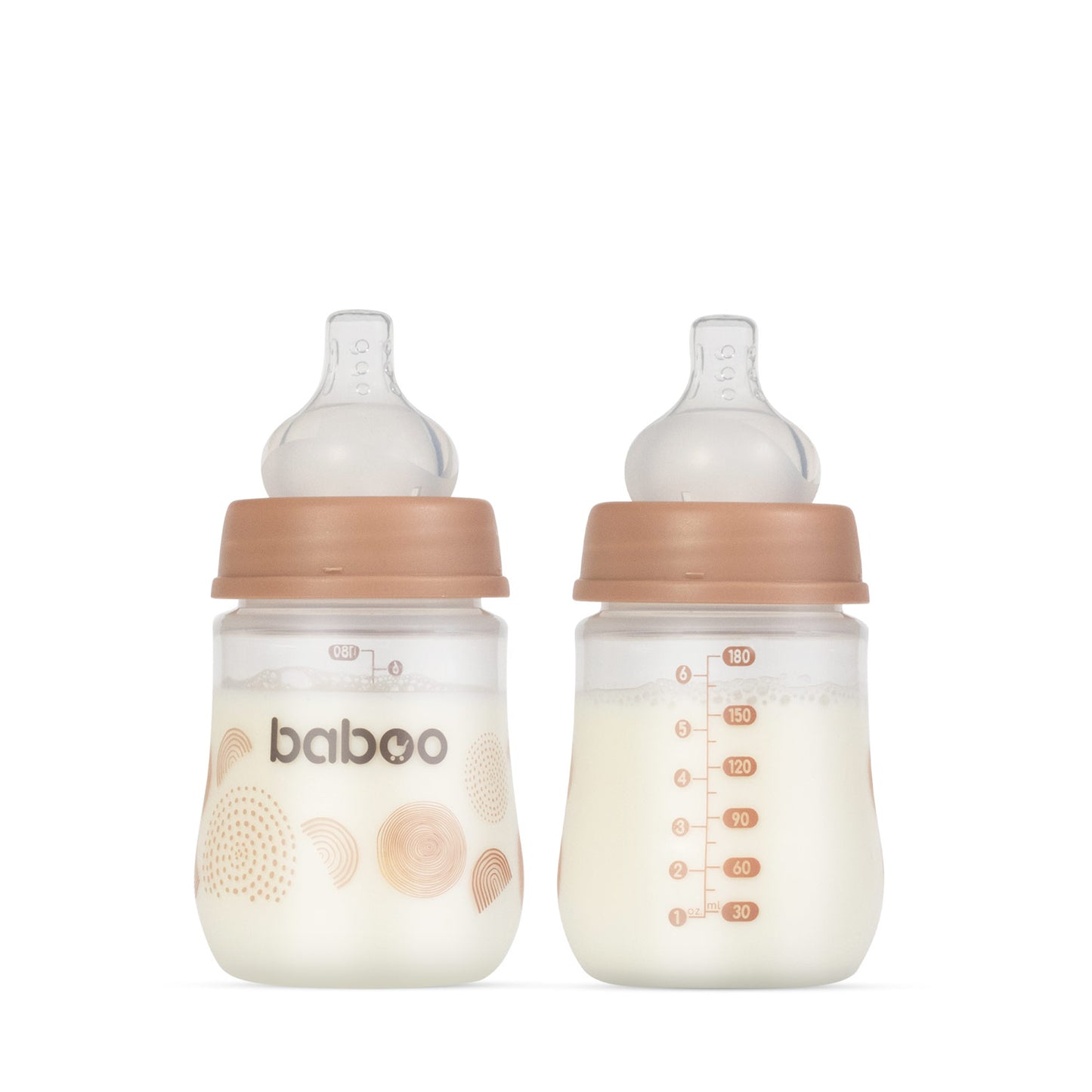 Baboo® antikólikás cumisüveg 180 ml Au Naturale 0+ hónapos kortól