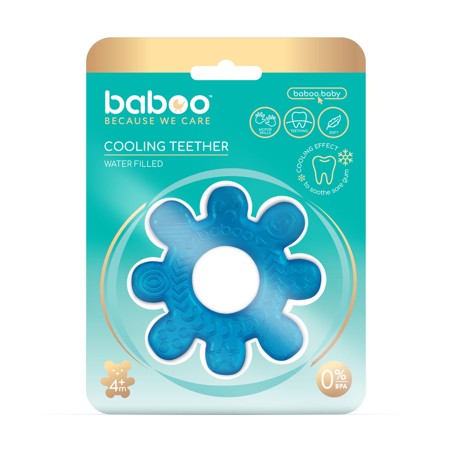 Baboo® vízzel töltött hűthető rágóka, kék, 4 hónapos kortól