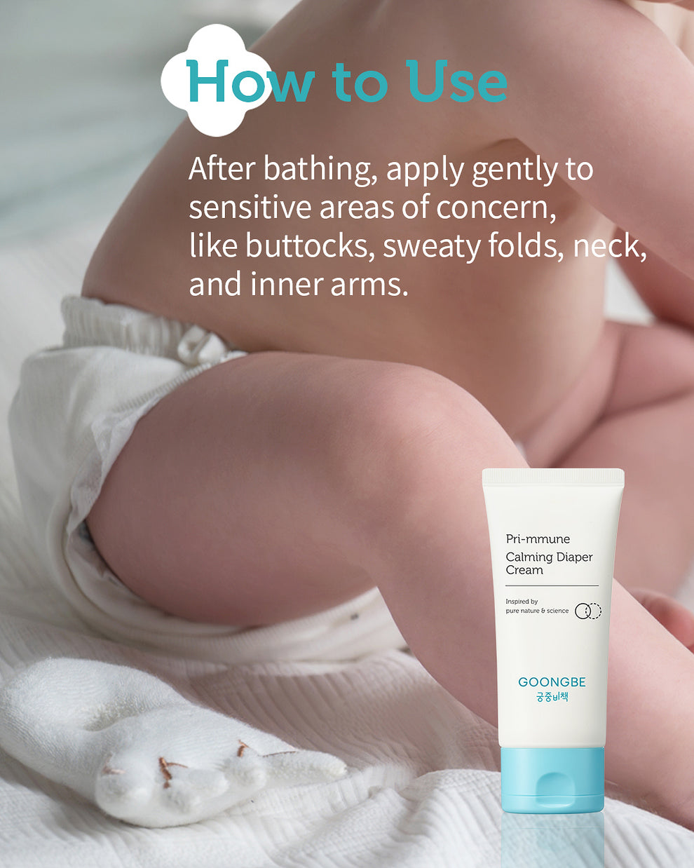 GOONGBE® Pri-mmune Nyugtató Krém Pelenkakiütés Ellen, 80 ml