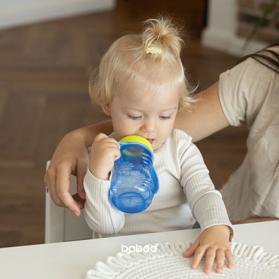 Baboo® szilikon csőrös itatópohár 260 ml Blue 6+ hónapos kortól