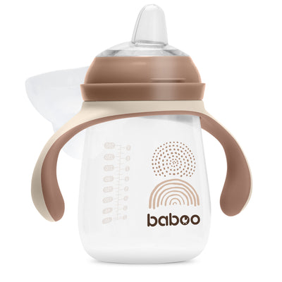 Baboo® szilikon csőrös itatópohár 260 ml Cacao Au Naturale 6+ hónapos kortól
