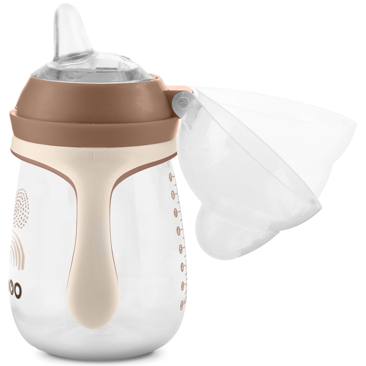 Baboo® szilikon csőrös itatópohár 260 ml Cacao Au Naturale 6+ hónapos kortól