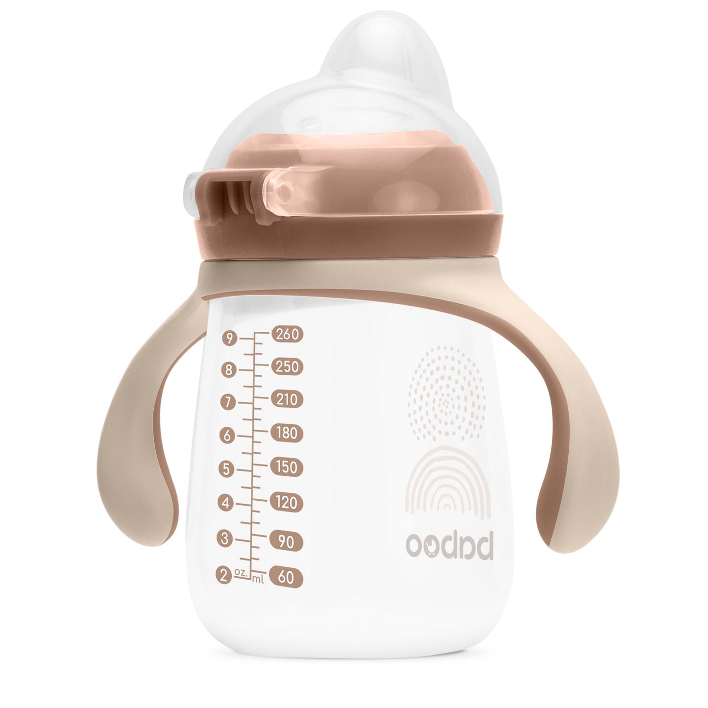 Baboo® szilikon csőrös itatópohár 260 ml Cacao Au Naturale 6+ hónapos kortól