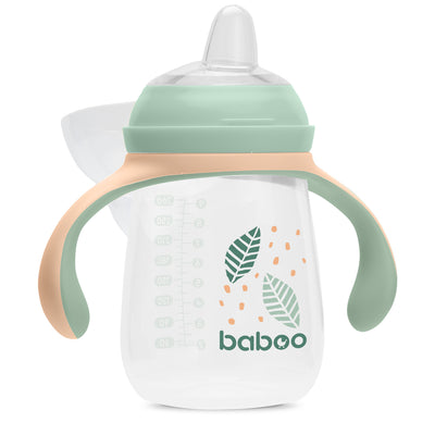 Baboo® szilikon csőrös itatópohár 260 ml Peachy 6+ hónapos kortól