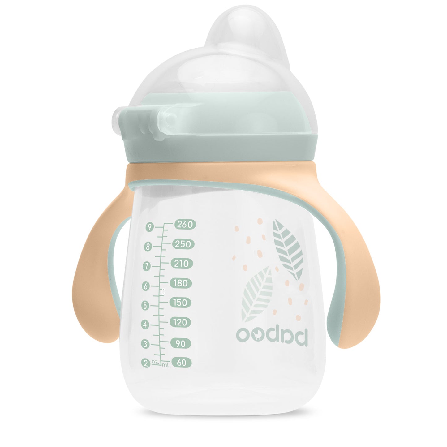 Baboo® szilikon csőrös itatópohár 260 ml Peachy 6+ hónapos kortól