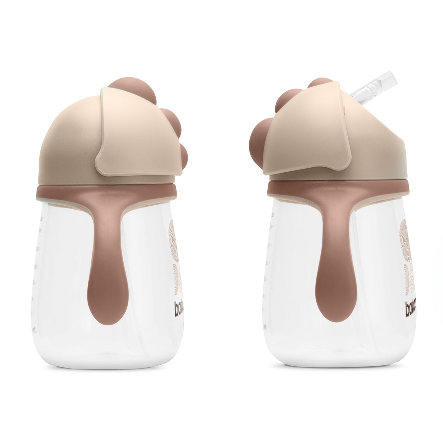 Baboo® szilikon szívószálas itatópohár 260 ml Cacao Au Naturale 9+ hónapos kortól