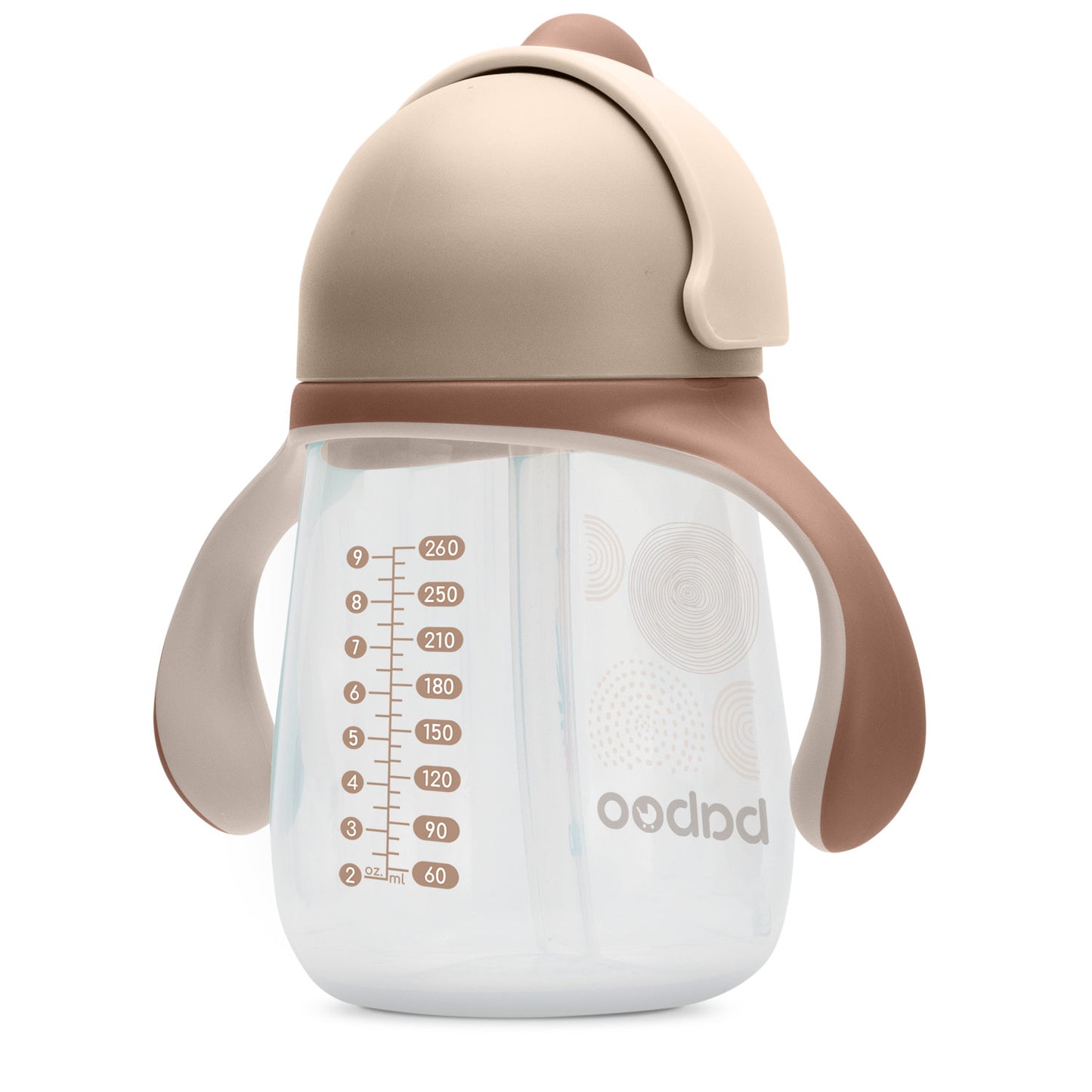 Baboo® szilikon szívószálas itatópohár 260 ml Cacao Au Naturale 9+ hónapos kortól
