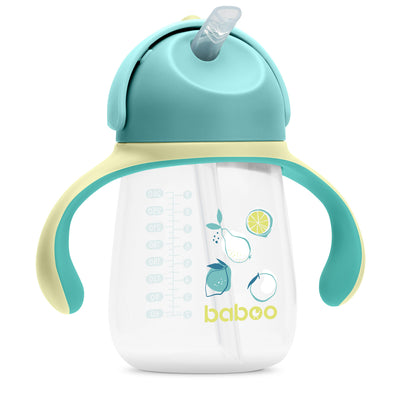 Baboo® szilikon szívószálas itatópohár 260 ml Lagoon Fiesta 9+ hónapos kortól