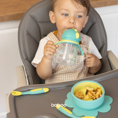 Baboo® szilikon szívószálas itatópohár 260 ml Lagoon Fiesta 9+ hónapos kortól