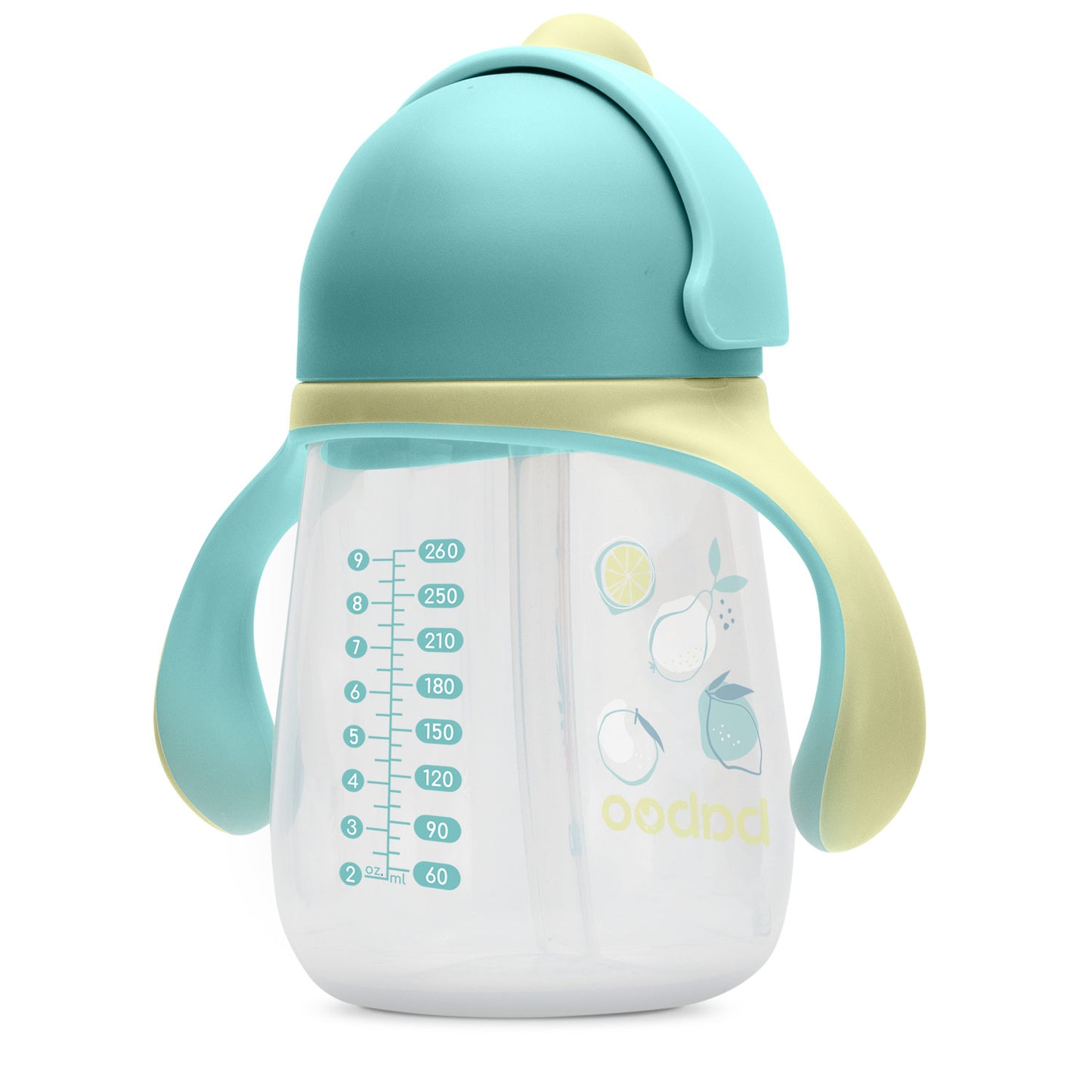 Baboo® szilikon szívószálas itatópohár 260 ml Lagoon Fiesta 9+ hónapos kortól