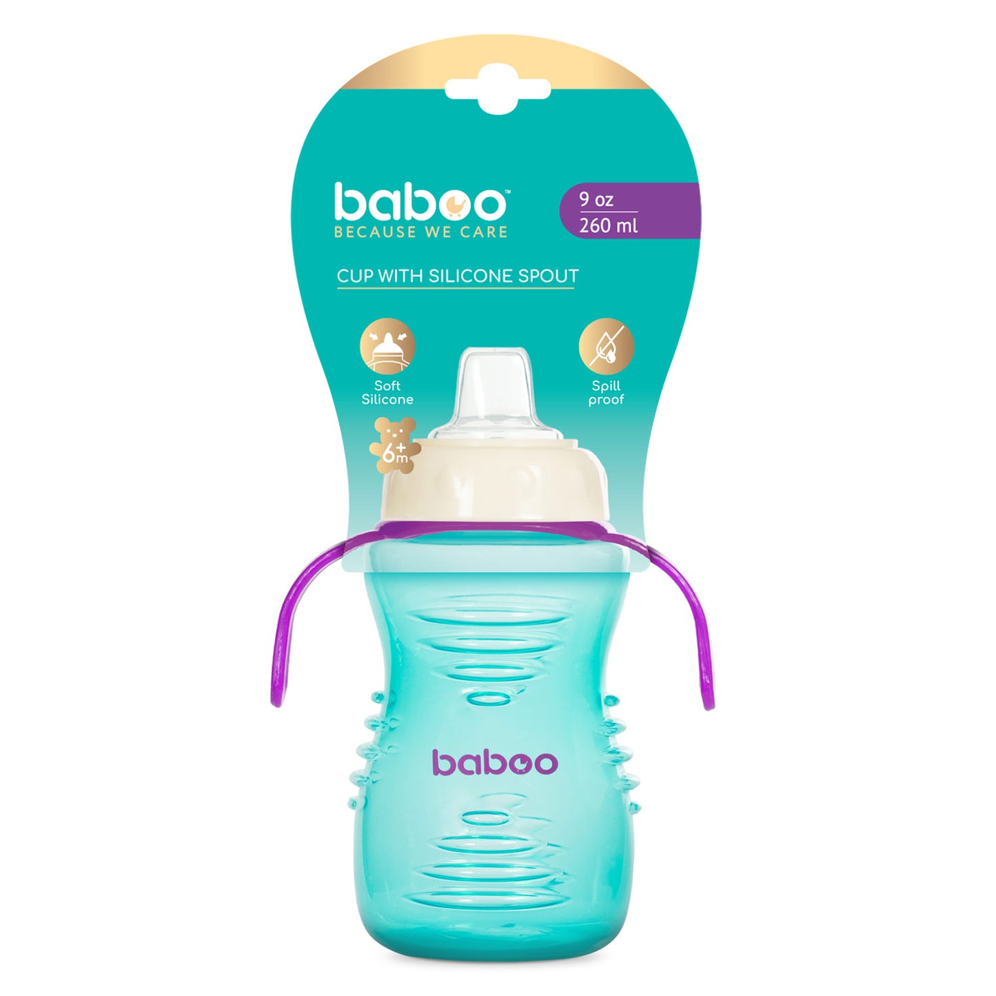 Baboo® szilikon csőrös itatópohár 260 ml Mint 6+ hónapos kortól