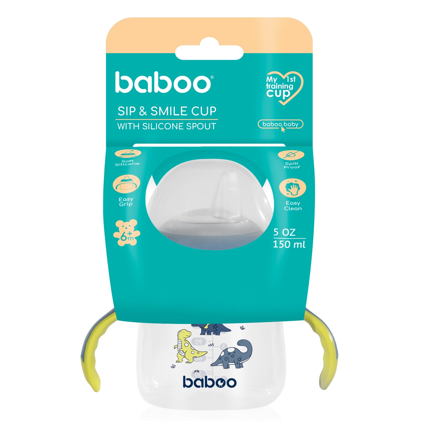 Baboo® szilikon csőrös itatópohár, 150 ml, 6 hó+