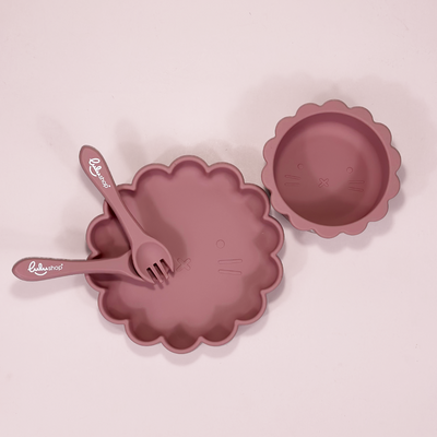 Étkészlet Hozzátápláláshoz Rózsaszín százszorszép színben