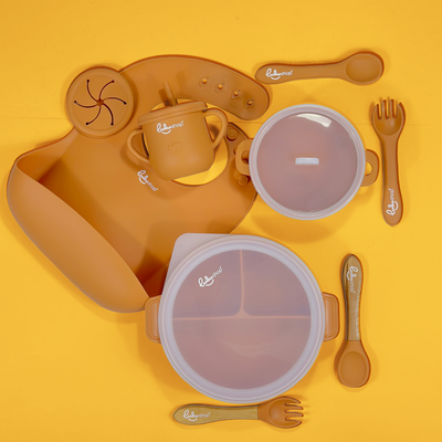 Baby's needs Étkészlet Hozzátápláláshoz Vörös narancs színben 